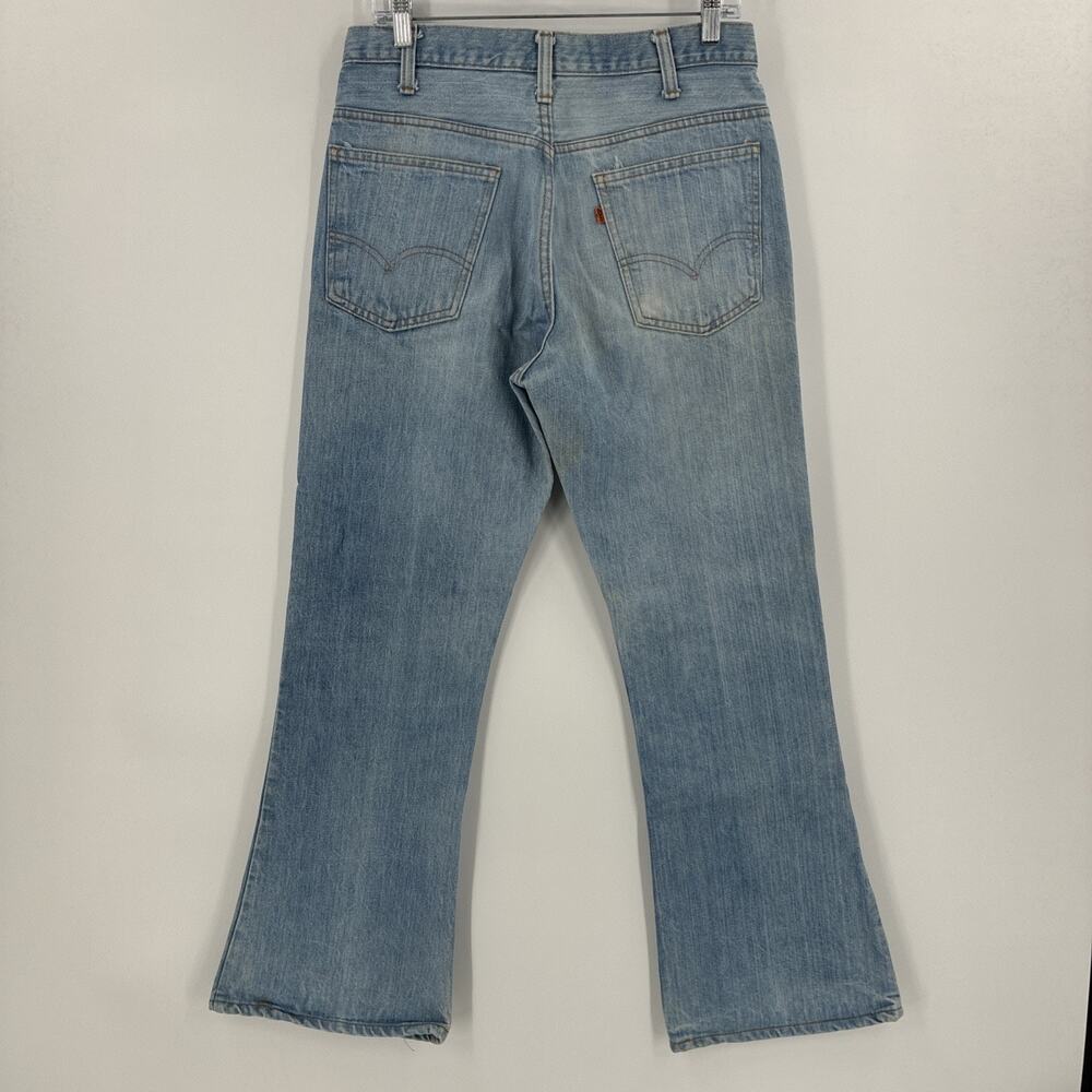 Vintage Levis 646 Jeans 30x30 Blue Orange Tab Faded Flared Bell Bottoms USA 70s